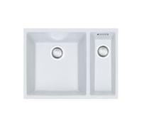Cuve Sirius SID 160 Tectonite Blanc artic 2 cuves sans égouttoir (petite cuve à droite) sous plan 56 x 44 cm