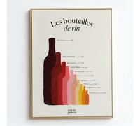 Cuvée Privée Poster décoratif Les bouteilles de vin - Affiche 50×70 cm - Noms de contenances - Magnum, Jéroboam, Mathuzalem - Cadeau pour amateurs de vin - Edition française premium