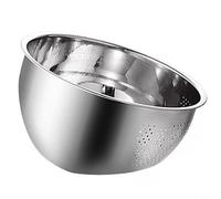 Cuvette à riz de cuisine en acier inoxydable épais avec tamis et panier passoire pour égoutter et rincer facilement plusieurs types d'aliments (304 matériau 26 cm)
