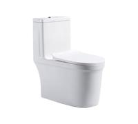 Cuvette allongée à économie d'eau silencieuse à chasse d'eau siphonique | Toilettes à siphon à double chasse avec grand siphon, siège résistant aux odeurs et à fermeture douce(400 pit distance)
