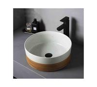 Cuvette de lavabo Lavabo rond à poser en céramique for balcon et intérieur avec motifs meuble-lavabo