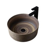 Cuvette de lavabo Lavabo rond en céramique for balcon, lavabo simple for usage domestique et intérieur, sans accessoires meuble-lavabo