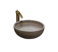 Cuvette de lavabo Lavabo rond Simple en céramique épaisse, lavabo de comptoir d'art, évier salle bain domestique (42 * 42 * 15cm) meuble-lavabo