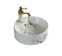 Cuvette de lavabo Lavabo rond Simple en céramique, évier de salle bains, lavabo Patio extérieur, comptoir peint à la main haute qualité meuble-lavabo