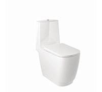 Cuvette de toilette à poser Kludi RESA S à chasse d'eau en spirale 27WCB0243 68 cm, bonde en S, blanc brillant
