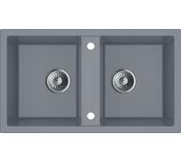 Cuvette en granit gris avec siphon 76x44 cm Bravo