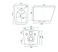 Cuvette Wc Rea Julio Rimless Cuvette WC suspendue Blanc 51,5 X 35,5 X 30 Cm