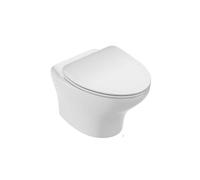 Cuvette WC suspendu sans bride compact Nouvelle Vague avec abattant frein de chute extra-plat déclipsable