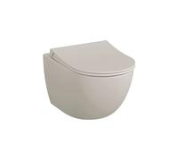 Cuvette WC suspendu sans bride Sento lin + abattant frein de chute déclipsable