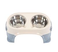 Cuvettes de Chien, Facile à Laver le Protecteur Durable de Cou d'acier Inoxydable de Cuvettes d'animal Familier pour la Maison (Beige Gris)