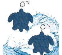 CUVZORA 2 Pièces Éponge Absorbante de Piscine, Absorbeur de Graisse et Anti Écume, Mousse Haute Densité Réutilisable et Facile à Nettoyer pour Entretien de Piscine et Jacuzzi (Bleu,Tortues)
