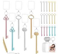 CUVZORA 24 Stylos Clés Gel avec 24 Porte-Clés Photo en Acrylique - Cadeau d'Adieu, Rentrée Scolaire ou Cérémonie de Fin d'Études - Pour Élèves et Écoliers - Stylo en Forme de Clé