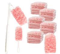 CUVZORA 52 Pièces Plumeau Poussiere Recharge Kit avec 1 Poignée, 1 Telescopique, Plumeau Poussiere, pour Nettoyer la Poussière, la Saleté, Les Poils, Plumeau Poussiere
