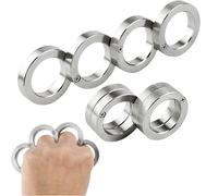 CUVZORA Anneau pliable à 4 doigts - Soulage le stress et l'anxiété - Double fonction comme batte en verre d'urgence - Pour adultes souffrant de TDAH, extérieur et voyage