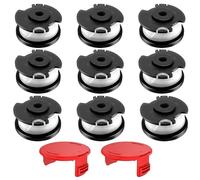 CUVZORA Bobines de Remplacement pour Einhell GE-CT 18/28 Li - Haute Qualité, Fil en Nylon de 4,9 m, Compatible avec GE-CT 18/260 Li et GE-CT 18/28 Li TC - Installation Facile (9 bobines+2 capots)