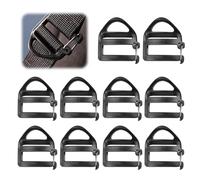 CUVZORA Lot de 10 boucles réglables pour sac à dos - 25 mm - Boucle de serrage pour sangle, sac à dos, valise, bagages, pièces de rechange et outils de réparation - Noir