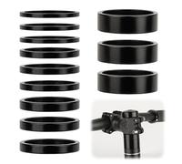CUVZORA Lot de 12 entretoises de potence de vélo 1 1/8" pour jeu de direction Ahead en aluminium Spacer 2 3 5 10 mm Entretoises de guidon pour VTT, vélo de route, BMX, rehausseur de guidon de vélo