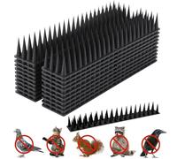 CUVZORA Lot de 12 pics anti-pigeons en plastique - 6 m - Pour pigeons, chat, martre, clôture, rebord de fenêtre, toit (noir)