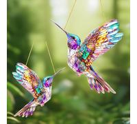CUVZORA Lot de 2 Attrape Soleil Prismatique en Acrylique, Décoration de Fenêtre Suspendue, Accessoire de Jardin pour Amateurs d'oiseaux, Idéal pour Embellir Votre Espace Extérieur (C)