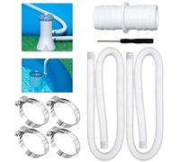 CUVZORA Lot de 2 tuyaux de piscine 32mm, Raccords et accessoires inclus, Résistants aux UV et produits chimiques, Idéal pour piscines hors sol pompes et filtres de piscine (100cm, Blanc)