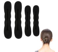 CUVZORA Lot de 4 Éponges à Chignon Invisibles, Créateur de Chignon Léger pour Mariage, Soirée ou Quotidien - Adapté à Tous Cheveu.