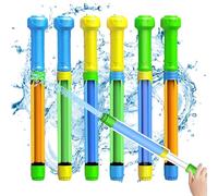 CUVZORA Lot de 6 pistolets à eau pour enfants - Pistolet pulvérisateur à grande portée - Jouet de plage - Idéal pour l'été, les fêtes au bord de la piscine et les activités de plein air (32 cm)