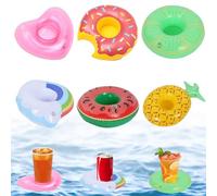 CUVZORA Lot de 6 Porte-gobelets gonflables flottants, Anti-dérapants, légers, idéal pour décoration de Piscine, Bar, bières et Boissons en extérieur