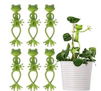 CUVZORA Lot de 6 supports de plantes en forme de grenouille verte polyvalente, design grenouille décorative, support de plantes pour plantes grimpantes et crochets en pot