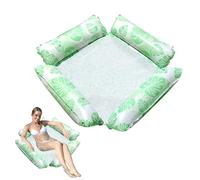 CUVZORA Matelas gonflable de piscine 4 en 1, jouet d'eau, hamac d'eau, fauteuil de natation pour piscine, jouet de piscine, pour plage, piscine et lac (feuille de tortue verte)