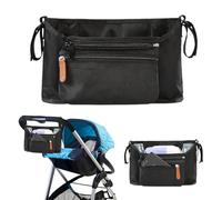 CUVZORA Momcozy Organiseur universel pour poussette - Sac suspendu en forme de U avec porte-gobelet pour poussette - Accessoires de poussette - Grande capacité - Sac de poussette Momcozy - Noir