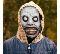 Cuwtheugwg 2025 Masque d'horreur Couverture De Visage Effrayante pour Halloween Clown Effrayant Horrific Creepy Terrifiant Monstre Le d'halloween Cosplay Costume Décorations (003 Blanc Taille Unique)