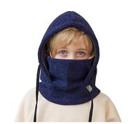 Cuwtheugwg 3 En 1 Ensemble Bonnet-Echarpe-Gants Enfant Hiver De Bonnets D'Hiver Pour Enfants Avec Pompon Bonnet Tour Cou Cache Coup Gants 7 Ans Accessoires Set Fille Garçon (Marine,4-10 ans)