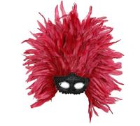 Cuwtheugwg Bal Masqué Homme Masque En Dentelle Sexy Venise Femme Pu De Chat Cuir Noir Pour Mardi Gras Et Mascarade Carnaval A Decorer La Décoration Costumes Fête Cosplay Décorations(Brick Rouge)