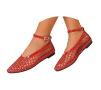 Cuwtheugwg Baskets Femme Chaussure Chaussures Marche Basket Plateforme Sabot De Bloc Sandale Blanche Amortissement Accru Et Soulagement des Pieds Running Slip on pour Sneakers Ete (Rouge,37.5)