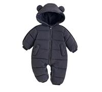 Cuwtheugwg Bébé Combinaison De Neige avec Gants,Hiver Doudoune Manteau Barboteuses À Capuche Polaire Bebe Fourrure Enfant Manche Longue Nouveau-Né Oreille Tricoté