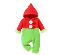 Cuwtheugwg Bébé Combinaison Garçon Fille Enfant Garcon Ensemble Bebe Hiver Body 6 Mois Pantalons Et Manteaux Chapeau Chaussettes Déguisement Noël Anniversaire 1 An (Rouge,0-3 mois)