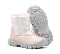 Cuwtheugwg Bottes De Neige Fille Pour Enfants Bottines Enfant Chaud Antidérapant Chaussures D'Hiver Bébé Chaudes D'Équitation Mi-Mollet Botte Garçon Boots Faux Cuir Baskets (Rose,35)