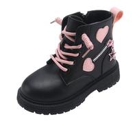 Cuwtheugwg Bottes Enfant Avec Fermeture Fille Bottine Zip Bottines Chaussures Boots Scintillante Et Pratique Enfants Western Faux Cuir Garçon Ornement Étoilé Boucle De Ceinture (Le noir,33)