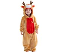 Cuwtheugwg Costume Noel Bebe Combinaison Pilote Bébé Hiver Ensemble Garcon Barboteuse Garçon 36 Mois Hauts Pantalons Chapeau Chaussettes Déguisement Cosplay Pyjama (Or,3-4 Ans)