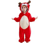 Cuwtheugwg Costume Noel Bebe Combinaison Pilote Bébé Hiver Ensemble Garcon Barboteuse Garçon 36 Mois Hauts Pantalons Chapeau Chaussettes Déguisement Cosplay Pyjama (Brun,12-18 Mois)
