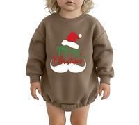 Cuwtheugwg Costume Pere Noel Bebe Combinaison Bébé Ensemble Garçon 18-24 Mois Body Naissance Une Fille Noël Veste Pantalon Chapeau Chaussettes Enfant Carnaval Tenue (Brun,12-24 mois)