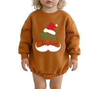 Cuwtheugwg Costume Pere Noel Bebe Combinaison Bébé Ensemble Garçon 18-24 Mois Body Naissance Une Fille Noël Veste Pantalon Chapeau Chaussettes Enfant Carnaval Tenue (Café,9-12 mois)