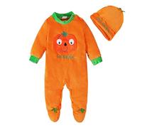 Cuwtheugwg Deguisement Bebe Garcon Fille Halloween Ensembles Bébé Garçon Déguisement De Citrouille D'Halloween Combinaison Moto Enfant Costume 12 Ans Qui Fait Peur Cosplay (b#Orange,0-3 mois)