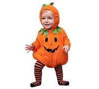 Cuwtheugwg Déguisement De Citrouille Chapeau Bébé Body Bebe 0-3 Mois Fille Naissance Costume+Halloween+Enfant Deguisement Halloween Enfant Chucky D'Halloween Pour Fille Garçon (1#Orange,6-12 mois)