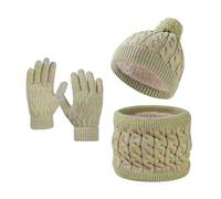 Cuwtheugwg Echarpe Et Gants Ensemble Bonnet Enfant Écharpe Épaisse Moelleuse Chapeau À Pompon Deux Doigts Pour Garçons Filles Tour De Cou Fille 10 Ans 6 Sports Plein Air (Vert,2-8 ans)