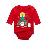 Cuwtheugwg Ensemble Bebe Garçon Noel Combinaison Enfant Fille Body Garcon 0-3 Mois Petit Bateau Pantalons Et Manteaux Chapeau Chaussettes Père Noël Costume Mon Premier (Rouge2,3-6 mois)