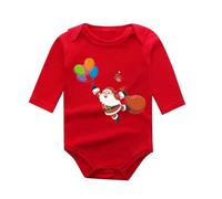Cuwtheugwg Ensemble Bebe Garçon Noel Combinaison Enfant Fille Body Garcon 0-3 Mois Petit Bateau Pantalons Et Manteaux Chapeau Chaussettes Père Noël Costume Mon Premier (Rouge3,9-12 mois)