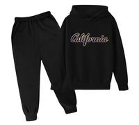 Cuwtheugwg Ensemble Hiver Enfant Fille Costume Ceremonie Chemise Et Pantalon Ensembles pour Garçons Jeans Jogging Vêtement Fluide Leger Tenue Bebe 6 Mois Cadeau (Le Noir,4-5 Ans)