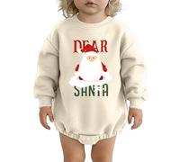 Cuwtheugwg Ensemble Noel Bebe Combinaison Polaire Hiver Enfant Garcon 12 Ans Barboteuse Fille 9 Mois Body Bébé Garçon Noël Costume De Carnaval Mon Premier Vêtement (Kaki,12-24 mois)
