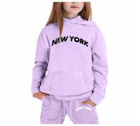 Cuwtheugwg Ensembles Fille Chic Et Elegant Pantalon Sweat A Capuche Haut Top Manche Longue Hiver Ensemble Bébé Vêtements Garçons Tenue Enfant Garçon 10 Ans Automne (Violet,6-7 Ans)